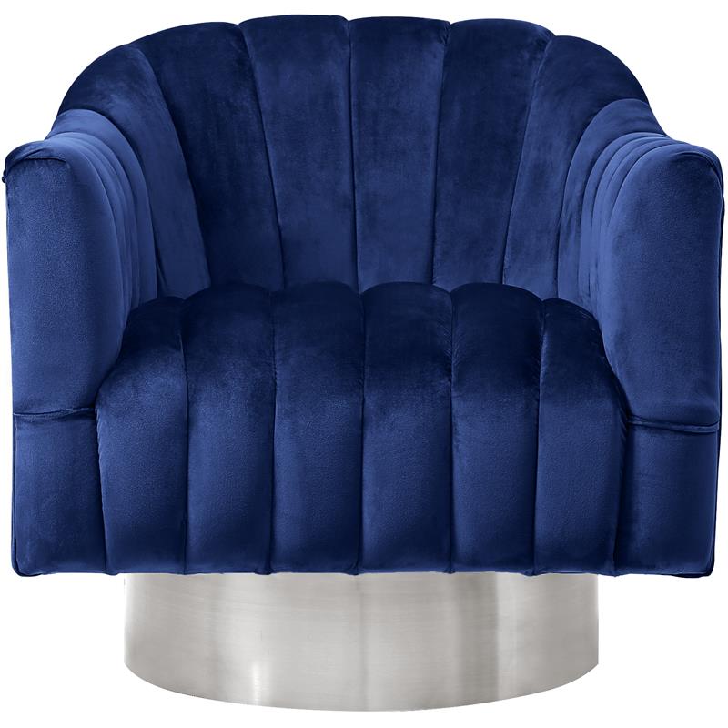 Meridian Furniture Farrah Navy Velvet Swivel Accent Chair