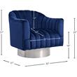 Meridian Furniture Farrah Navy Velvet Swivel Accent Chair