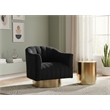 Meridian Furniture Farrah Black Velvet Swivel Accent Chair