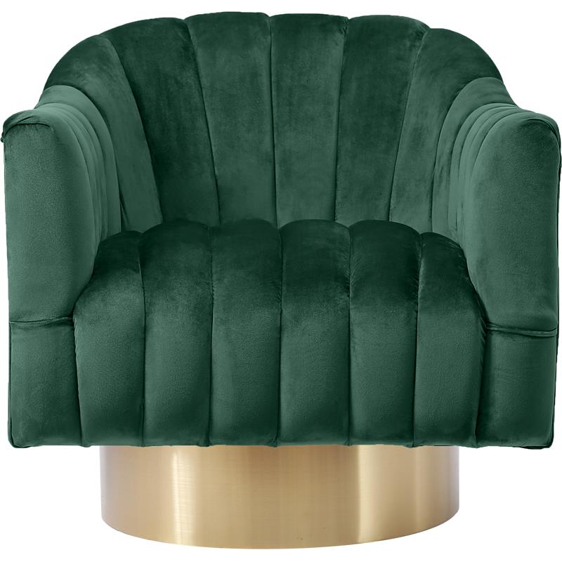 Meridian Furniture Farrah Green Velvet Swivel Accent Chair