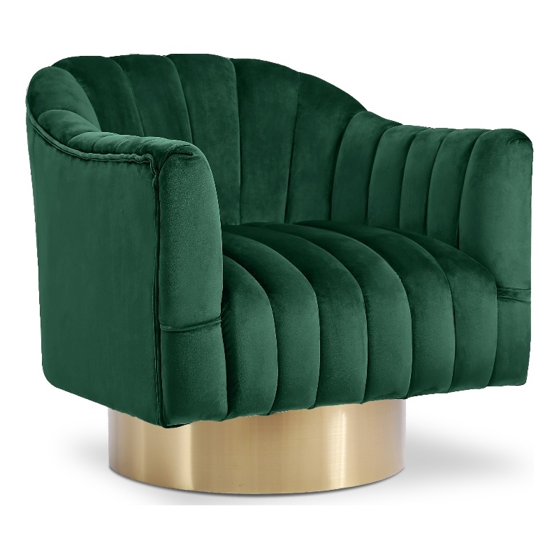 Meridian Furniture Farrah Green Velvet Swivel Accent Chair
