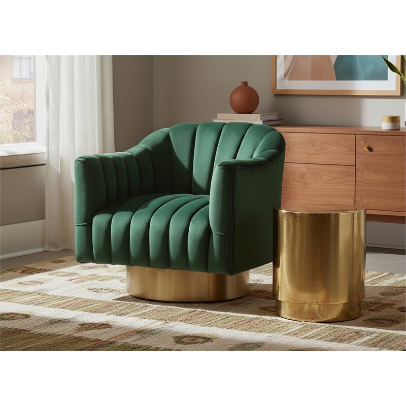 Meridian Furniture Farrah Green Velvet Swivel Accent Chair