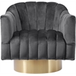 Meridian Furniture Farrah Grey Velvet Swivel Accent Chair