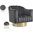 Meridian Furniture Farrah Grey Velvet Swivel Accent Chair