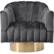 Meridian Furniture Farrah Grey Velvet Swivel Accent Chair