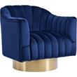 Meridian Furniture Farrah Navy Velvet Swivel Accent Chair