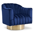 Meridian Furniture Farrah Navy Velvet Swivel Accent Chair