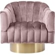 Meridian Furniture Farrah Pink Velvet Swivel Accent Chair
