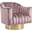 Meridian Furniture Farrah Pink Velvet Swivel Accent Chair