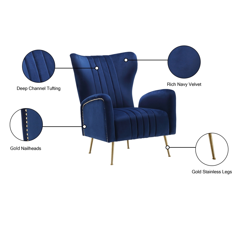 Meridian Furniture Opera Velvet Accent Chair Meridian Furniture Opera Velvet Accent Chair