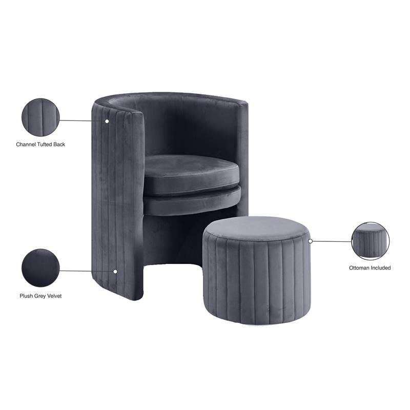 Gray chair and online ottoman set