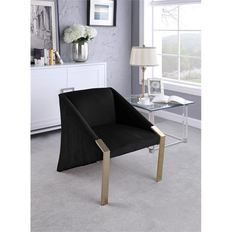 Meridian Furniture Rivet Velvet Accent Chair in Black