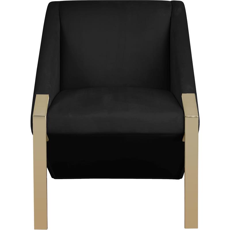 Meridian Furniture Rivet Velvet Accent Chair in Black