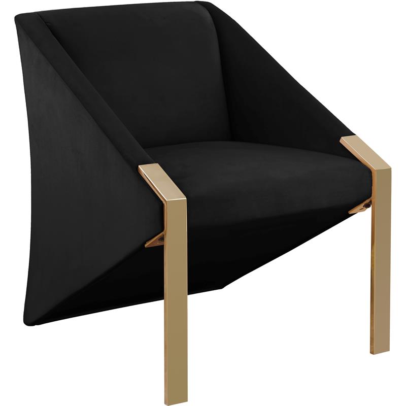 Meridian Furniture Rivet Velvet Accent Chair in Black