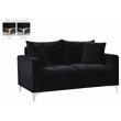 Meridian Furniture Naomi Contemporary Velvet Loveseat in Black
