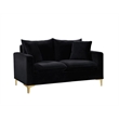 Meridian Furniture Naomi Contemporary Velvet Loveseat in Black