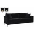 Meridian Furniture Naomi Contemporary Velvet Sofa in Black