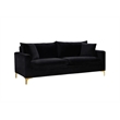 Meridian Furniture Naomi Contemporary Velvet Sofa in Black