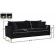 Meridian Furniture Naomi Contemporary Velvet Sofa in Black
