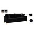 Meridian Furniture Naomi Contemporary Velvet Sofa in Black