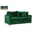 Meridian Furniture Naomi Contemporary Velvet Loveseat in Green