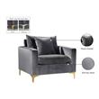 Meridian Furniture Naomi Velvet Accent Chair in Gray