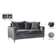 Meridian Furniture Naomi Contemporary Velvet Loveseat in Gray