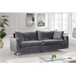 Meridian Furniture Naomi Contemporary Velvet Sofa in Gray