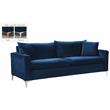 Meridian Furniture Naomi Contemporary Velvet Sofa in Navy
