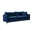 Meridian Furniture Naomi Contemporary Velvet Sofa in Navy