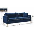 Meridian Furniture Naomi Contemporary Velvet Sofa in Navy