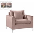 Meridian Furniture Naomi Velvet Accent Chair in Pink