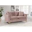 Meridian Furniture Naomi Contemporary Velvet Loveseat in Pink