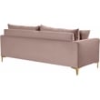 Meridian Furniture Naomi Contemporary Velvet Sofa in Pink