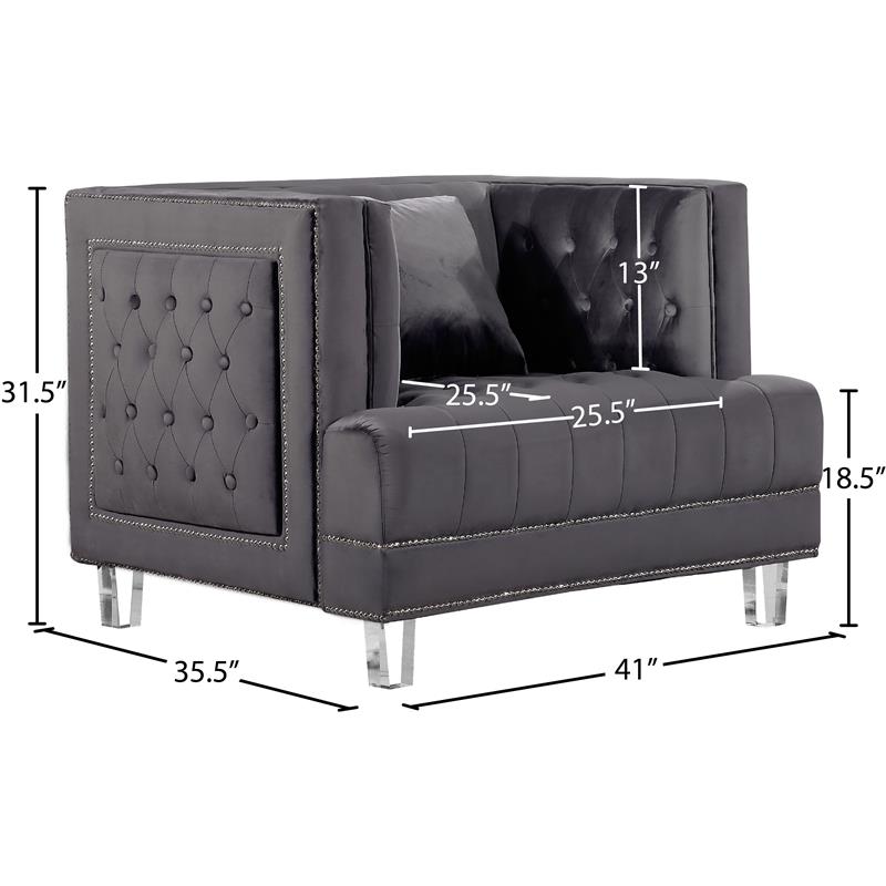 Meridian Furniture Lucas Velvet Chair Meridian Furniture Lucas Velvet Chair