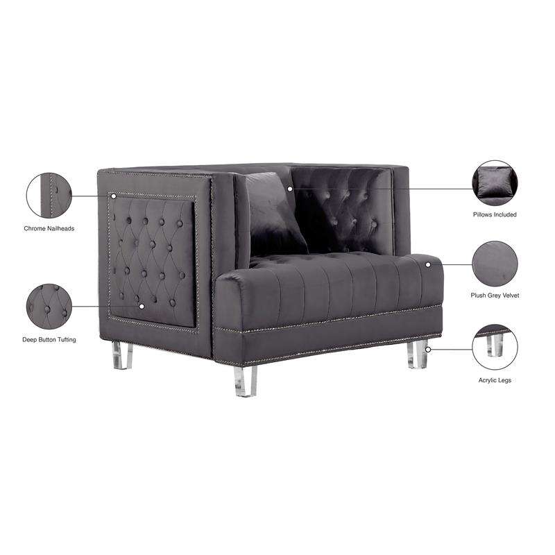 Meridian Furniture Lucas Velvet Chair Meridian Furniture Lucas Velvet Chair