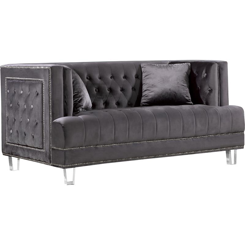 Meridian Furniture Lucas Velvet Loveseat Meridian Furniture Lucas Velvet Loveseat