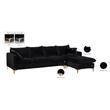 Meridian Furniture Naomi Contemporary 2pc Velvet Reversible Sectional in Black
