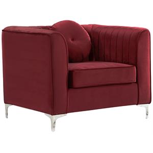 meridian furniture isabelle velvet accent chair