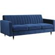Meridian Furniture Lola Contemporary Velvet Sofa in Navy