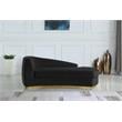 Meridian Furniture Julian Curved Back Velvet Chaise in Black and Gold