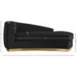 Meridian Furniture Julian Curved Back Velvet Chaise in Black and Gold