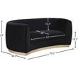 Meridian Furniture Julian Contemporary Velvet Loveseat in Black