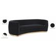 Meridian Furniture Julian Contemporary Velvet Sofa in Black