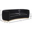 Meridian Furniture Julian Contemporary Velvet Sofa in Black