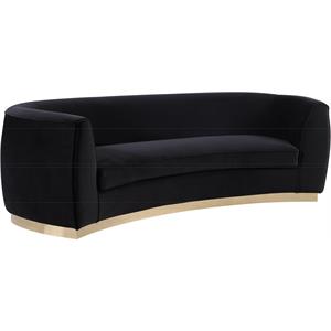 meridian furniture julian curved back velvet upholstered sofa