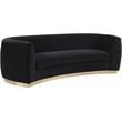 Meridian Furniture Julian Contemporary Velvet Sofa in Black