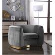 Meridian Furniture Julian Velvet Accent Chair in Gray and Gold