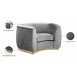 Meridian Furniture Julian Velvet Accent Chair in Gray and Gold