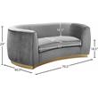 Meridian Furniture Julian Contemporary Velvet Loveseat in Gray